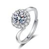 Anillo de moissanita de simulación en vivo para mujer, anillo de bodas de seis garras de 1 quilate, con libro rojo de mano rápida transfronteriza, venta al por mayor de fábrica