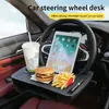Mesa para volante de coche transfronteriza, bandeja de comedor multifuncional, bandeja para copiloto, mesa plegable para coche para trabajar en el coche