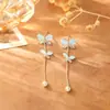 Pendientes de Mariposa de Circonita Colorida Estilo Hada, Estilo Largo, Pendientes de Moda Elegantes y de Alta Gama, Joyería Dinámica de Hada