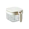 Pote de temperos com quatro compartimentos, utensílios de cozinha, pote de sal selado, caixa de temperos, caixa para condimentos de sal e glutamato monossódico, caixa para armazenamento de temperos