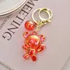 Llavero Acrílico Burbuja Transparente Galvanizado Color UV Oso Estrella Llavero DIY Colgante Colgante Colgante para Bolso