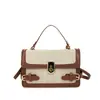 2026 Nuevo Color de Moda Bloqueo de Color Elegante Bolso de Mano de Gran Venta Moda Versátil Hombro Cruzado Pequeño Cuadrado para Mujer