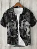 Camisa Hawaiana con Estampado de Vida Marina Transfronteriza para Hombre de Verano Transpirable de Manga Corta Absorbente de Sudor Solapa Transpirable y Absorbente de Sudor