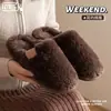 Pantuflas de algodón y lana de cordero para mujer para otoño e invierno, pantuflas de algodón cálidas para interior con suela gruesa antideslizante para pareja, pantuflas de felpa de punta cerrada