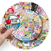 50 Adesivos de Grafite de Desenho Animado para o Início da Temporada Escolar, Caneca de Chá de Leite Criativa Personalizada, Adesivos para Desktop, Fones de Ouvido, Caderno, Guitarra