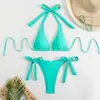 Nuevo Traje de Baño Dividido 2025 para Mujer Exportación Europea y Americana Bikini Halter Diseño de Espalda Descubierta Venta Caliente Transfronteriza Amazon