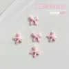 Arte de Unha Laço Pérola Joia Novo Doce Princesa Gravata Borboleta Rosa Tridimensional Luxo Leve Usar Armadura Acessórios DIY