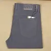 Pantalones Casuales Finos para Hombre de Algodón Elástico Modal, Absorbentes de Sudor, Transpirables, Corte Recto Delgado, Cinco Bolsillos, para Primavera y Verano