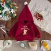 Roupa Infantil Moletom Quente com Capuz Forrado com Lã Estilo Coreano Ins Outono e Inverno Tops para Meninos e Meninas Urso Fofo Lã Dupla Face Natal