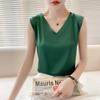 Camisola de Seda Helada Transfronteriza para Mujer Capa Interior para Mujer Verano Cuello en V Blanco Ropa Exterior Traje 2025 Ropa con Tirantes