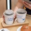 Taza de Papel para Café de Celebridad de Internet con Tapa Taza de Papel Desechable para Té de Leche Doble Capa Engrosada Estilo Ins Taza de Café Impresa con Logo Comercial