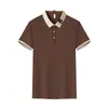 Camisa polo de algodón de seda elástica y fresca con bloques de color, ropa de trabajo personalizada de verano para grupo, camisa cultural de manga corta con logotipo impreso