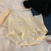Ropa interior de algodón para bebé de clase A, cómoda y japonesa, de cintura media, sin costuras, de color sólido, sencilla y dulce, con entrepierna de algodón.