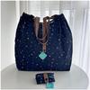 Bolsa de Compras Dobrável Verde Japonesa Desenho Animado Fofa Leve Grande Capacidade Bolsa de Ombro Grande Feminina Estilo Ins Presente