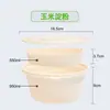 Caja de Almuerzo Desechable de Almidón de Maíz Caja de Almuerzo Biodegradable para Llevar Caja de Almuerzo Empaquetada Bol para Sopa Base de Almidón