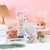 Bolsa Transparente Nuevo Estilo Oso Copo de Nieve Turrón Bolsa de Pie Bolsa con Cierre Bolsa Transparente Galleta Bolsa con Cierre 50 Piezas
