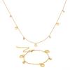 Colar de aço inoxidável com pingente de diamante de coração vazado simples e elegante de nicho para menina, conjunto de colar e pulseira de alta qualidade