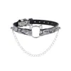 Juguetes Sexuales, Accesorios SM, Collar con Patrón de Piel de Serpiente Gato Temática de Amor, Collar de Cuero PU Portátil para Mujer, Venta Directa de Fábrica