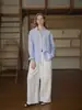 2026SS Quan Ya Linho Listrado Rosto Sorridente Bordado Camisa de Manga Longa Top Feminino Verão Proteção Solar Física