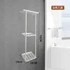 Estante de Almacenamiento de Pared con Organizador de Toallas de Hierro Forjado Pintado, Portatoallas de Baño sin Taladro