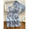 Pijama Suave de Renda Estilo Francês para Mulheres, Camisola Shorts de Algodão Nuvem para o Verão, Roupa de Casa