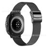 Adecuado para Correa de Reloj Milanés Samsung Watch Ultra Ultra2 Metal Acero Inoxidable Hebilla Trasera de Tortuga Correa de Acero
