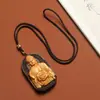 Colgante de Madera de Águila con Imagen Grande de Buda, Adorno Fino Tallado de Imitación de Madera de Águila, Decoración Colgante para Coche, Modelo Popular