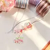 Modelo Nuevo Colgante de Corazón Campana de Flor Corazón Gordo de Colores UV Colgante para Llavero de Teléfono Decoración de Bolsa Colgante