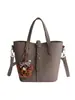 Bolso Cubo de Diseño de Nicho Retro Francés para Mujer, Bolso de Mano con Patrón de Lichi, Bolso de Hombro Cruzado de Moda para Viajes