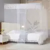 Mosquitero grueso de estilo antiguo para el hogar, cama doble de 1.5 pisos, red de hilo con puerta, cifrado, 0.9 metros, 1.8m, cuerda de fijación al suelo
