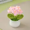 Produto Acabado: Flores Artificiais de Miosótis Puras Feitas à Mão em Crochê, Flores de Lã de Crochê Feitas por Você, Presente de Dia dos Namorados, Presente de Aniversário, Presente de Formatura