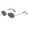 Gafas de sol metálicas con cabeza de leopardo para hombre sin montura con diamantes personalizadas de moda para mujer nuevas gafas de sol para el sol transfronterizas europeas y americanas