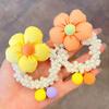 Diadema de goma con forma de bola para niña, diadema con flores de perla, estilo princesa