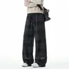 Pantalones Casuales de Cuadros Tie-dye Retro Americano para Hombre Otoño Nicho Talla Grande Holgados Casuales Adolescente Pierna Ancha Nuevos