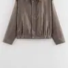 Comercio Exterior Wholesale Otoño Nuevo Estilo Europeo y Americano Bloques de Color Solapa Gamuza Chaqueta Casual