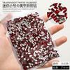 Tendencia de Internet Año Nuevo Tamaño Mini Diamante Rojo Grande Forma Plana Arte de Uñas de Novia Súper Flash Decoración de Uñas de Pedrería
