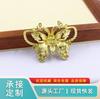 Colgante de Mariposa Tridimensional con Incrustaciones de Diamantes Color Dorado Conservador Vintage Tocado Hanfu Hecho en Tang Accesorios para el Cabello Material Accesorios de Joyería DIY