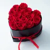 Ramo de flores eternas de rosa con degradado rosa y morado en un cubo de abrazo, flores de jabón populares para el Día de San Valentín 520, propuesta, cumpleaños, floristería