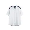 N-52TRW Verano Nuevo Retro Japonés Patchwork Rayas Manga Corta Camisa Hombres Holgada Chaqueta MS3668