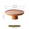 Bandeja para pasteles vintage de madera de acacia con base alta, bandeja de exhibición de postres de frutas para snacks de té de la tarde para uso doméstico, madera maciza