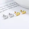 Pendientes de botón de hilo de loto para mujer plata de ley 925 nuevo 2022 simples combinan con todo ins pendiente para cartílago de la oreja personalidad temperamento joyería para la oreja