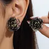 Nuevos pendientes de flor exagerados simples versátiles de Corea del Sur, pendientes de flor blanca perlados tridimensionales de temperamento fresco