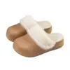Novas pantufas de algodão com velcro removível para mulheres, com forro de pelúcia para aquecimento, sola grossa para altura extra e frete grátis