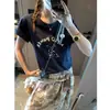 Ambiente Casual y Relajado, Divertido Estampado de Cachorro, Camiseta Versátil de Manga Corta con Cuello Redondo de Corteholgado Mq1374