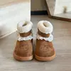 Zapatos de Algodón Peludo con Suela Gruesa para Moda Infantil 2025 Nuevo Estilo de Invierno Botas de Nieve Cálidas Casuales con Forro de Felpa para Exteriores