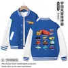 Uniforme de Baseball Infantil 95 Relâmpago McQueen Cores Azul e Branco Bloco de Cores Jaqueta Primavera/Outono para Meninos