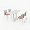 Mesas y Sillas para Cafetería de Estudiantes Escolares, Comedor para Personal de Fábrica de Empresa Comercial, Tienda de Postres y Té de Leche, Juego de Mesa y Sillas de Comedor de Pizarra