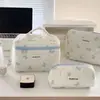 Bolsa de maquillaje con lazo a cuadros, color vibrante, gran capacidad, portátil, para viaje, para mujer, 2024