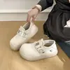 Sapatos Birkenstock Bege Retrô Versáteis de Sola Grossa com Cobertura Total para Mulheres 2026 Novo Estilo Primavera e Outono para Combinar com Saias, Sapatos de Salto Aumentador de Altura com Sola Macia