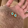 TikTok Explosivo Entrada Francesa Lujo Vintage Azul Turquesa Cepillado Collar Anillo Pendientes Modernos Hermosos Estilo Antiguo Blanco